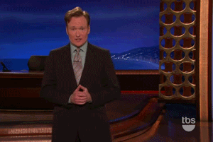 Conan Obrien GIF. Hallo Gifs Filmsterren Conan obrien Likken He Yo Sup Andy richter 
