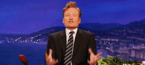 Conan Obrien GIF. Gifs Filmsterren Conan obrien Verrassing Maskeren 