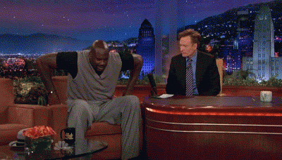 Conan Obrien GIF. Dansen Gifs Filmsterren Conan obrien Shaq Shaquille oneal 