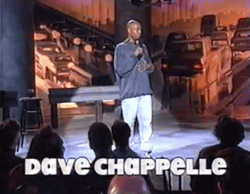 Dave Chappelle GIF. Gifs Filmsterren Dave chappelle 90s Blanke mannen cant springen 