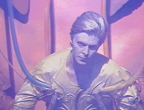 Beroemdheden Artiesten Gifs David bowie fotoset labyrint koboldkoning jareth de goblin koning 