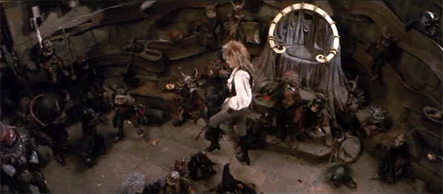 Beroemdheden Artiesten Gifs David bowie fotoset labyrint koboldkoning jareth de goblin koning 