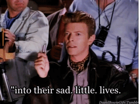 David Bowie GIF. Beroemdheden Artiesten Gifs David bowie Jazzin voor blauwe jean Schreeuwen lord byron Screamin lord b 