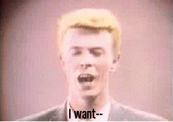 David Bowie GIF. Beroemdheden Artiesten Gifs David bowie Jazzin voor blauwe jean Schreeuwen lord byron Screamin lord b 