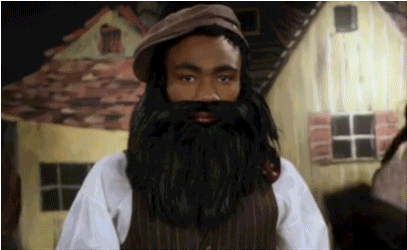 Donald Glover GIF. Gifs Filmsterren Donald glover Geschokt Plotselinge besef Community Troje 