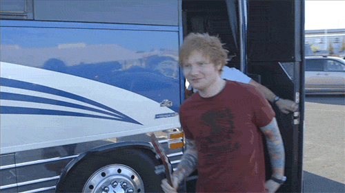 Ed Sheeran GIF. Artiesten Gifs Ed sheeran Tour dagboek 