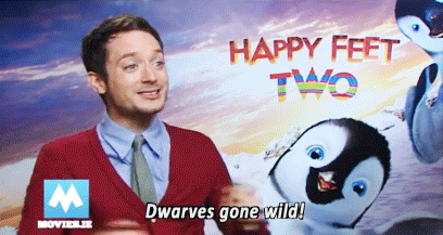 Elijah Wood GIF. Elijah wood Gifs Filmsterren Lotr De hobbit Blije voeten Happy feet 2 