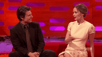 Tom Cruise GIF. Gifs Filmsterren Tom cruise Emily blunt The graham norton show Rand van morgen 