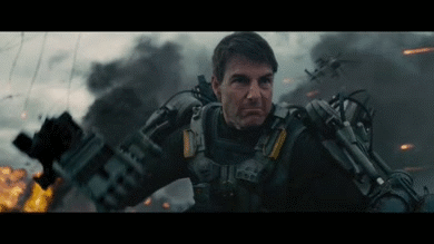 Tom Cruise GIF. Gifs Filmsterren Tom cruise Emily blunt Edge of tomorrow Live sterven repeat Rita vrataski Alles wat j 