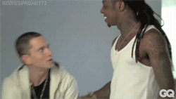 Interview Artiesten Eminem Gifs handdruk slim shady vriend GQ 