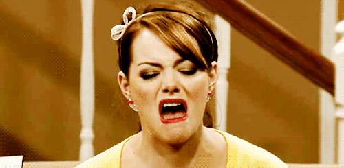 Emma Stone GIF. Gifs Filmsterren Emma stone Geschokt Van streek Walging 