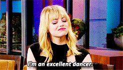 Emma Stone GIF. Dansen Gifs Filmsterren Emma stone Glimlachen 