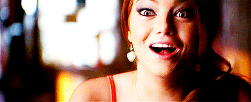 Emma Stone GIF. Film Gifs Filmsterren Emma stone Glimlach Lach 