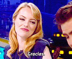 Emma Stone GIF. Gifs Filmsterren Emma stone Spaans Gracias 