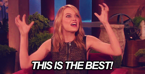 Emma Stone GIF. Gifs Filmsterren Emma stone Best Opgewonden Gelukkig 