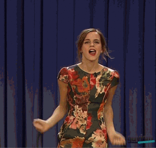 Emma Watson GIF. Emma watson Gifs Filmsterren Dans Jimmy fallon Tgif Sashay 