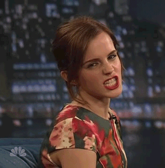 Emma Watson GIF. Emma watson Gifs Filmsterren Woest Grommen Grappig gezicht 