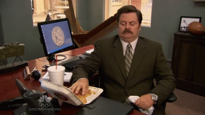 Eten en drinken Ron Gifs Hamburger  mislukken Swanson 