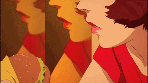 Anime Eten en drinken Lunch Pari Gifs Hamburger animatie gif cheeseburger kanaal frederator Satoshi Kon 