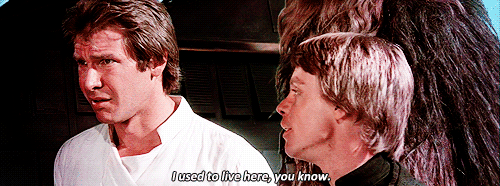 Harrison Ford GIF. Star wars Gifs Filmsterren Harrison ford Glimlach Han solo 