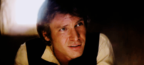 Harrison Ford GIF. Star wars Gifs Filmsterren Harrison ford Glimlach Han solo 