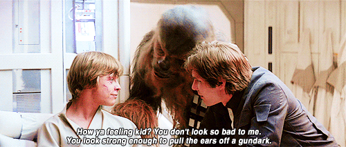 Harrison Ford GIF. Star wars Gifs Filmsterren Harrison ford The empire strikes back Mark hamill 