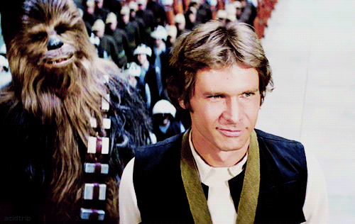 Harrison Ford GIF. Star wars Gifs Filmsterren Harrison ford Han solo Leia skywalker 