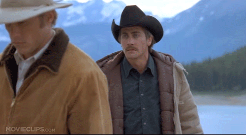 Jake Gyllenhaal GIF. Boos Pannenkoeken Cowboy Gifs Filmsterren Heath ledger Jake gyllenhaal Brokeback mountain 