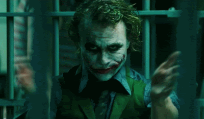 Heath Ledger GIF. Batman Gifs Filmsterren Heath ledger Klappen Joker 