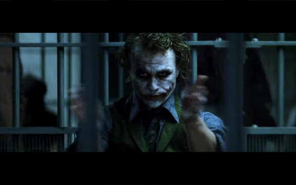 Heath Ledger GIF. Gifs Filmsterren Heath ledger Joker Bat man 