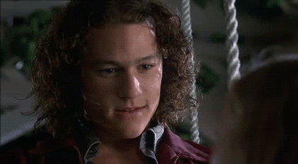 Heath Ledger GIF. Liefde Film Nostalgie Kus Gifs Filmsterren Heath ledger 10 things i hate about you Julia stiles 