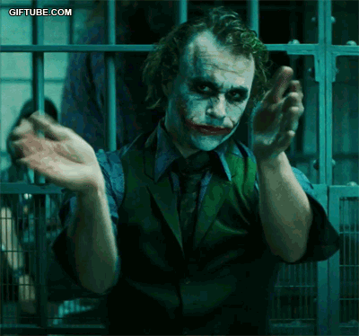 Heath Ledger GIF. Gifs Filmsterren Heath ledger The dark knight Joker 