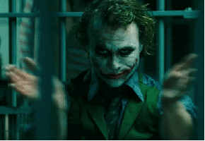 Heath Ledger GIF. Gifs Filmsterren Heath ledger Joker Slechterik 