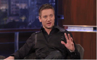 Jeremy Renner GIF. Gifs Filmsterren Jeremy renner Opgewonden Gelukkig Opwindend 