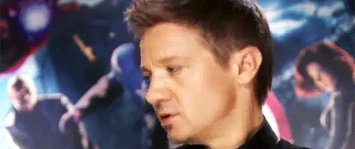 Gifs Filmsterren Jeremy renner Scarlett johansson ge&euml;rgerd zucht eye roll 
