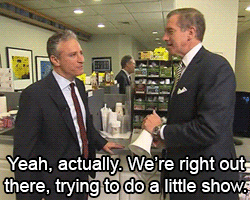 Jon Stewart GIF. Gifs Filmsterren Jon stewart Reactie 