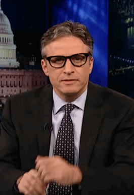 Jon Stewart GIF. Gifs Filmsterren Jon stewart Reactie Daily show Je maniacs 