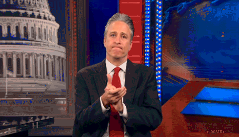 Jon Stewart GIF. Wow Bravo Gifs Filmsterren Jon stewart Stephen colbert 