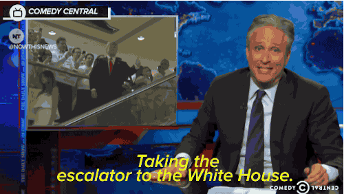 Jon Stewart GIF. Gifs Filmsterren Jon stewart Reactie Daily show Je maniacs 