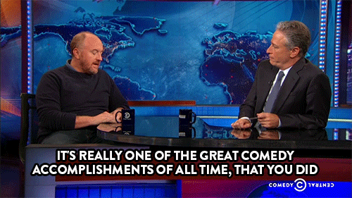 Jon Stewart GIF. Gifs Filmsterren Jon stewart Mic druppel Daily show 