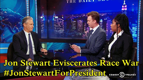Jon Stewart GIF. Gifs Filmsterren Jon stewart Reactie Daily show Je maniacs 