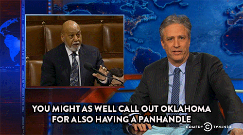 Jon Stewart GIF. Gifs Filmsterren Jon stewart Reactie Gangster Daily show 