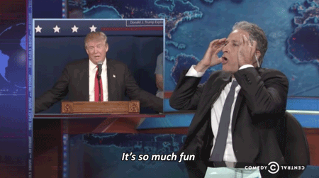 Jon Stewart GIF. Verward Gifs Filmsterren Jon stewart Wat Huh 