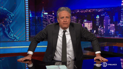Jon Stewart GIF. Gifs Filmsterren Jon stewart Reactie Teleurgesteld Daily show 