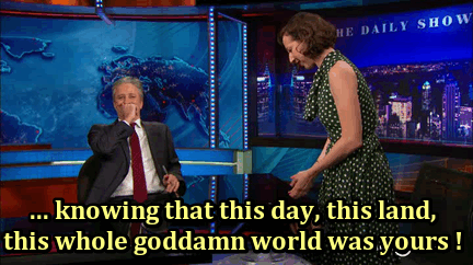 Jon Stewart GIF. Wow Bravo Gifs Filmsterren Jon stewart Stephen colbert 