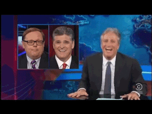 Jon Stewart GIF. Gifs Filmsterren Jon stewart Reactie Gangster Daily show 