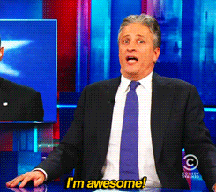 Jon Stewart GIF. Gifs Filmsterren Jon stewart Reactie Daily show Je maniacs 
