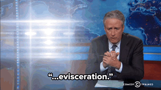 Jon Stewart GIF. Gifs Filmsterren Jon stewart Reactie Gangster Daily show 