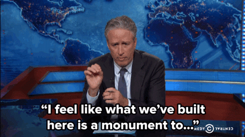 Jon Stewart GIF. Gifs Filmsterren Jon stewart Cindy crawford Babe jon 