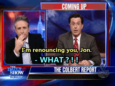 Jon Stewart GIF. Gifs Filmsterren Jon stewart Reactie 